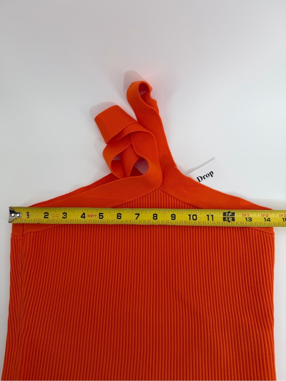The Drop’s Zaire Fire Orange Cross Halter Ribbed Crop Top in Orange, Size M, NWT - Picture 5 of 13